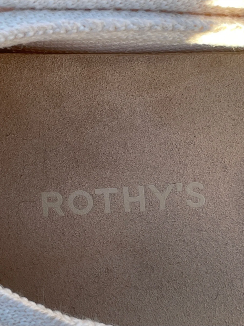 Rothy's White Canvas Slip-On Mules with Tan Soles - Picture 6 of 7